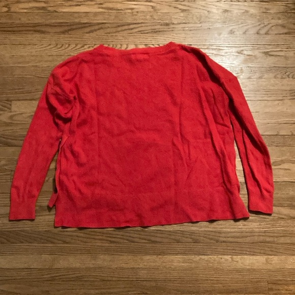 Lord and Taylor Red/orange Women's Sweater with Button Accents - Picture 3 of 7